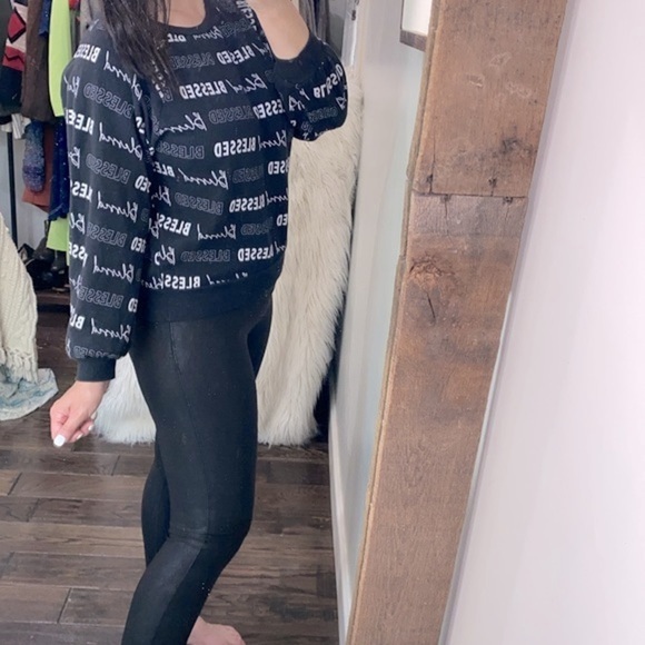 Rebellious One Blessed print sweatshirt size medium - Picture 2 of 6